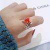 Anillo de Flor de Rosa Tridimensional para Mujer Vintage Viejo Romántico Dulce Transfronterizo Caliente Joyería Anillo de Combinación para Ropa