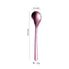 Cuchara de Titanio Puro, Cuchara Doméstica de Cristal para Sopa, Cuchara de Mesa, Cuchara para Postre y Yogur, Cuchara de Titanio Flor de Hielo Colorida, Vajilla de Titanio de Moda