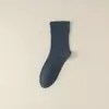 Calcetines de Algodón para Hombre, Antiolor, Calcetines de Media Pantorrilla para Otoño e Invierno, Antibacterianos, Sin Costuras, Calcetines Largos Básicos Versátiles Casuales, Calcetines Sueltos al Tobillo para Hombre al por Mayor