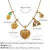 Pingente de Banana Cruzado Europeu e Americano Aço Inoxidável Banhado a Ouro 18K Série Frutas Pingente DIY Design de Joias Joias para Mulheres