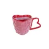 Taza de Amor Cerámica Pintada a Mano Asa de Amor Creativa Taza de Cerámica para Pareja rosa Taza de Café de Alto Valor