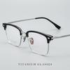 Gafas retro de media montura para hombre, rostro alargado, Sven tech, montura de cejas para hombre 22207T se pueden equipar con montura para miopía al por mayor