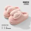 Nuevas Pantuflas de Algodón Peludo Rojas con Lazo para Mujer 2026, Pantuflas Cálidas de Suela Suave Antideslizantes para Interior de Invierno