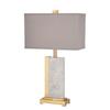 Lámpara de Mesa Moderna de Lujo Ligero Creativa Boutique Diseñador Nuevo Estilo Chino Mármol Sala de Estar Dormitorio Mesita de Noche Cubierta de Tela