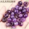 Amatista natural, ágata, turquesa, cuentas de agujero grande, cuentas sueltas, accesorios para joyería DIY, pulseras de cuentas, collares y artículos tejidos