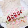 Novas Decorações de Unhas Florais Dopamina Color-Blocked, Acessórios de Unha e Cabelo Estilo Fresco Cor Pura, Acessórios de Resina DIY