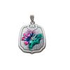 Collar Colgante de Plata de Ley S925 Esmaltado de Loto Koi para Hombres y Mujeres, Azul Quemado Tendencia Nacional Estilo Étnico Retro Personalidad Artística