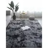 Alfombra Gruesa de Lana de Seda Tie-dye Cobertura Total para Sala de Estar Alfombra de Sofá Alfombra Larga de Pelo para Mesita de Noche de Dormitorio Otra Lana