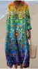 Nuevo Sitio Independiente Transfronterizo Vestido Camisa de Manga Larga Amazon para Mujer, Vestido Casual de Manga Larga con Estampado Floral 3D