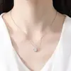 Collar de Mujer Jinzhe con Colgante de Zirconia con Diamante Único de Cuatro Garras Nuevo Modelo de Moda Simple Versátil Europeo y Americano Venta al por Mayor en Stock