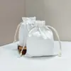 Bolsa de algodón con cordón y patrón de espiga, caja de regalo para perfume y accesorios, bolsa pequeña de tela a prueba de polvo de algodón y lino con patrón de espiga