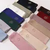 Transmissão ao Vivo Transfronteiriça de Novo Cachecol Longo de Chiffon Pérola com Corrente de Metal, Anel Duplo e Strass, Lenço de Gaze de Minoria Étnica, Lenço de Cabeça
