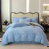 Juego de Cuatro Piezas de Algodón Grueso de Alta Gama, Sábana de Cama Cepillada de Algodón Puro de 60 Hilos, Funda de Edredón, Juego de Ropa de Cama de Tres Piezas para Otoño e Invierno