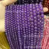 Contas Redondas de Jade Roxo Imitação Otimizada de Ametista Contas Soltas Pulseira Semi-Acabada Roxa Preta Acessórios para Joias DIY com Contas