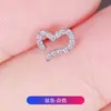 Brincos de Liga de Titânio F136 Cheios de Diamantes, Corda de Coração Assimétrica, Piercings de Osso da Orelha com Rosca Interna, Piercings Labiais, Joias de Piercing de Titânio G23