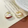 Moda Europeia e Americana Transfronteiriça Design Único Dupla Face Vazado Coração de Pérola Ear Cuffs para Mulheres, Brincos Simples de Luxo Leve Personalizados
