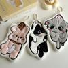 Toalla de Mano de Terciopelo Coral Xiangfeng de Dibujos Animados Gato Negro Lindo Animalito Absorbente Espesada Toalla Facial Toalla de Mano Pañuelo Venta al Mayoreo