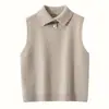 Otoño/Invierno 2026 Nuevo Tejido de Cachemira para Mujer Clásico Versátil Adelgazante Juvenil Chaleco Moda Cuello Alto