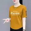 Comércio Exterior Transfronteiriço Último Estoque Grande Marca Etiqueta Cortada Camiseta Feminina Manga Curta Verão Tamanho Grande Top Solto Roupa de Mãe Cobertura da Barriga