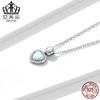 Collar sencillo de ópalo con forma de corazón, superventas en Amazon, de plata de ley s925 con baño de platino y circonita, colgante de moda.