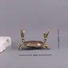 Cangrejo de Latón Mascota de Té Creativa Decoración de Escritorio General de la Suerte Pieza Manual Antigua con Dinero en la Mano Artesanía de Cobre Sólido