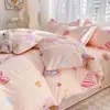 Polka Dot Pastoral Económico Dormitorio Viaje de Negocios Hogar Juego de Sábanas de Cama de Cuatro Piezas Funda Nórdica Pieza Individual Cama Individual Juego de Tres Piezas