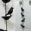 Cadenas de Lluvia de Pájaros Móviles Transfronterizos en Tazas Decoración Metálica para Exteriores
