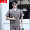 Ropa de trabajo industria de la aviación traje manga corta hombre verano delgado protección laboral ropa de fábrica prenda superior resistente al desgaste electricista transpirable reparación de automóviles