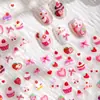 Cyansea Transfronterizo Lindo Pastel Helado Fresa Pegatinas para Uñas Hada Lazo Calcomanías Láser para Uñas