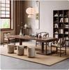 Nova Mesa de Chá e Cadeiras de Madeira Maciça Estilo Chinês Combinação Mesa de Chá Zen Mesa de Chá de Tronco Mesa de Chá para Sala de Chá de Escritório em Casa e Cadeiras
