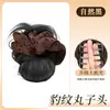 Grampo de Cabelo Estilo Vintage com Estampa de Leopardo para Coque Baixo, Elástico de Cabelo com Estampa de Leopardo, Aplique de Cabelo Natural Fofo para Coque