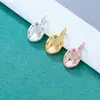 Plata Esterlina S925 Chapado en Oro Ins Colgante Oval Irregular Brillante para Pulsera de Cristal DIY Collar Cadena para Clavícula Colgante