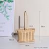 Embalagem de Presente Portátil Cesto de Flores Pequeno de Bambu Tecido à Mão Cesto de Vime para Armazenamento Vaso de Flores Portátil Cesto para Arranjo de Flores Frescas