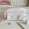 Estuche de Lápices con Alas de Lunares, Bolsa de Almacenamiento de Papelería de Alta Calidad Estilo Ins de Gran Capacidad Portátil para Estudiantes Mujeres, Estuche para Lápices