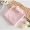 Roupa Infantil Camiseta Básica de Menina Outono e Inverno Nova Infantil Veludo Espessado Interno Meninas Bebê Gola Média Quente Top