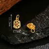 Plata S925 Chapada en Oro Incrustada Corindón Cortado Raíz de Loto Accesorios de Goteo DIY Moda Elegante Versátil Accesorios