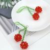 Accesorios de joyería hechos a mano DIY, lana tejida, pendientes de cereza, fresa pequeña, llavero, bolso, colgante, material