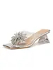 Sandalias de Mocasín Cerradas para Mujer Estilo Francés 2025, Puntiagudas, Tacón de Aguja, con Pedrería, para Uso en Exteriores, Cómodas
