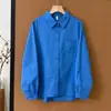 2026 algodón puro solapa color liso clásica básica bolsillo camisa primavera nueva moda versátil mujer simple camisa