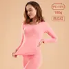 Conjunto de Roupa Íntima Térmica de Outono com Gola Média para Mulheres, Algodão Puro, Fina, Amiga da Pele, Respirável, Camada Base Ajustada, Roupa Íntima Quente para Mulheres