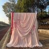 Serie Roja de Boda Tela Elástica de Seda de Leche Manto Auditorio de Bodas Hotel Escenario Estilo Coreano Techo Multicapa Decoración de Fondo