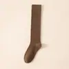 Calcetines de otoño e invierno para mujer hasta la pantorrilla, calcetines de hilo que no destiñen, negros y blancos, calcetines de compresión, al por mayor, estilo JK japonés, color liso, calcetines con volantes