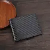Billetera para hombre nueva de punto transfronterizo ultra delgada de fibra de carbono tarjetero billetera plegable simple clip para dinero uso casual resistente al desgaste ligera