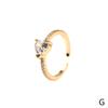 Anillo con Forma de Corazón Tachonado de Diamantes Transfronterizo para Mujer, Anillo Abierto Ajustable de Estilo Minimalista, Anillo Abierto de Moda Apilable Chapado en Oro de 18 Quilates