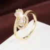 Anillo Abierto Geométrico Cuadrado de Circonita Nuevo Más Vendido Transfronterizo, Joyería de Anillo para Dedo Índice Moda, Sencillo, Versátil Venta al por Mayor