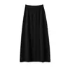 Falda de punto acampanada clásica de invierno y otoño, nuevo estilo, 100% cachemira pura, cintura alta, adelgazante y de corte holgado, color liso, elástica