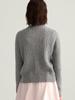 [100% Lã] Moda Casual para Início do Outono Suéter de Gola Redonda com Tranças e Contas Top de Malha Cardigan Feminino para Mulheres