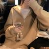 Suéter com Zíper Meio para Mulheres Outono e Inverno Macio Ceroso Preguiçoso Casual Camisola de Lapela Engrossada para Todos os Combos Cor Sólida Top