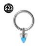 Piercing para la nariz con forma de bala de ópalo, cono afilado, G23, titanio, redondo, cerrado, para tabique nasal, joyería