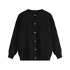 Cardigan Tricot Cinza Gola Redonda Simples Solto com Botões Tendência de Moda Casual Masculina Primavera e Outono 2025